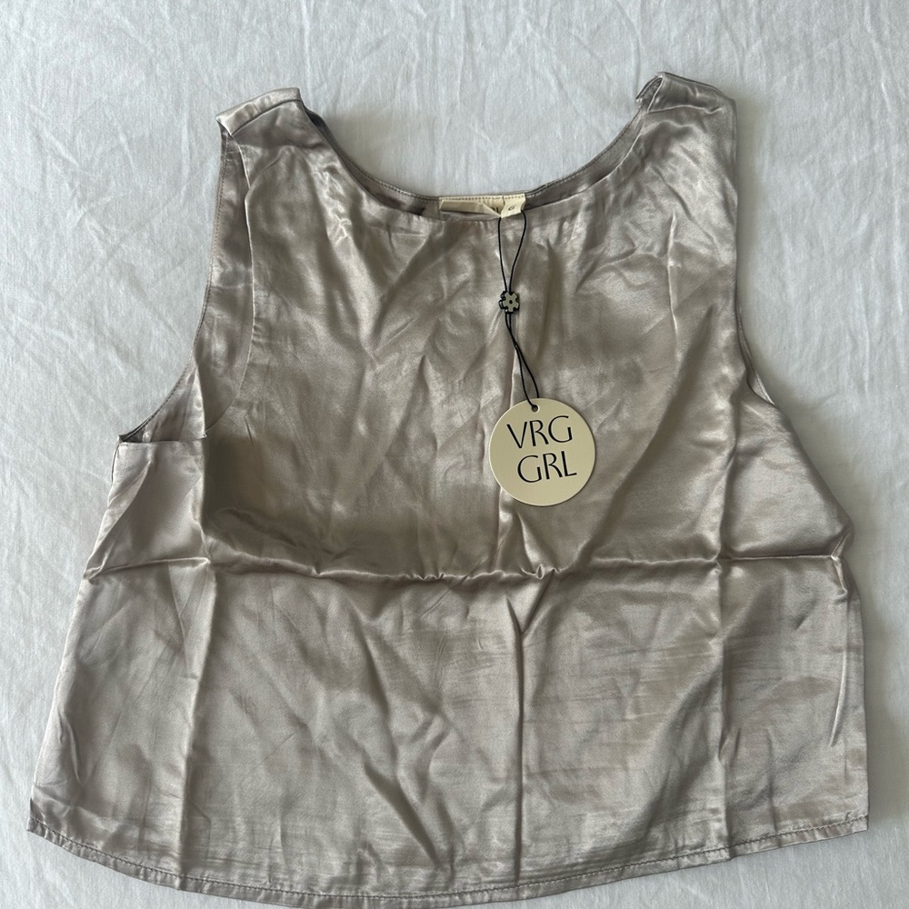 Women's Shimmering Silver Tank Top